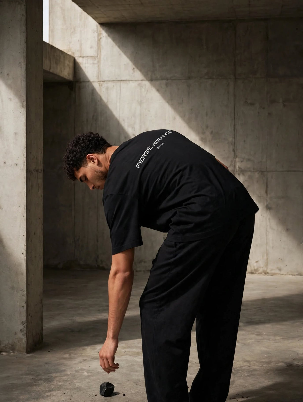 PERSÉVÉRANCE Oversize Tee - Black - Mezza Manica PARIS