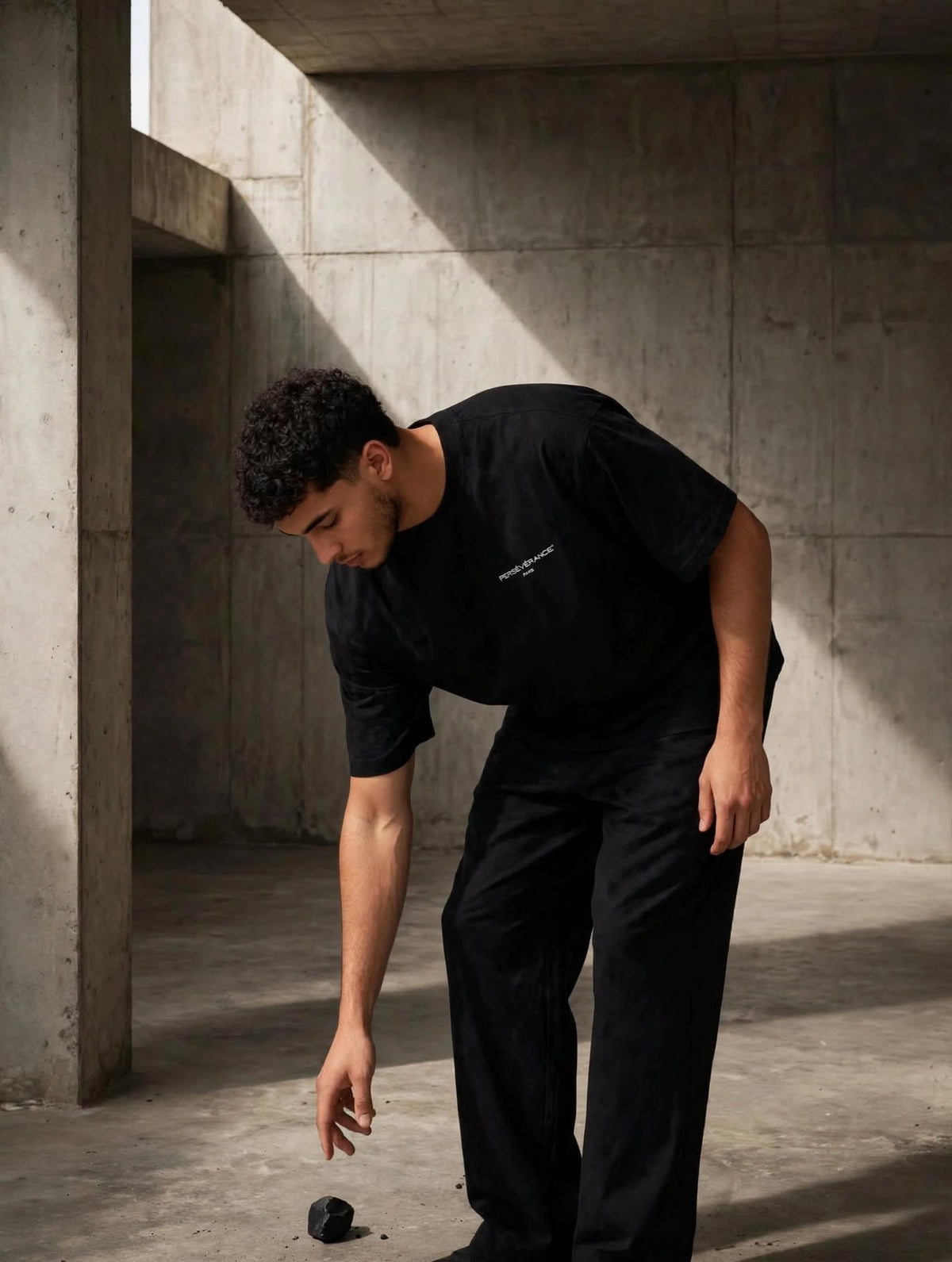 PERSÉVÉRANCE Oversize Tee - Black - Mezza Manica PARIS