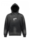 PERSÉVÉRANCE Washed Hoodie - Black Stencil