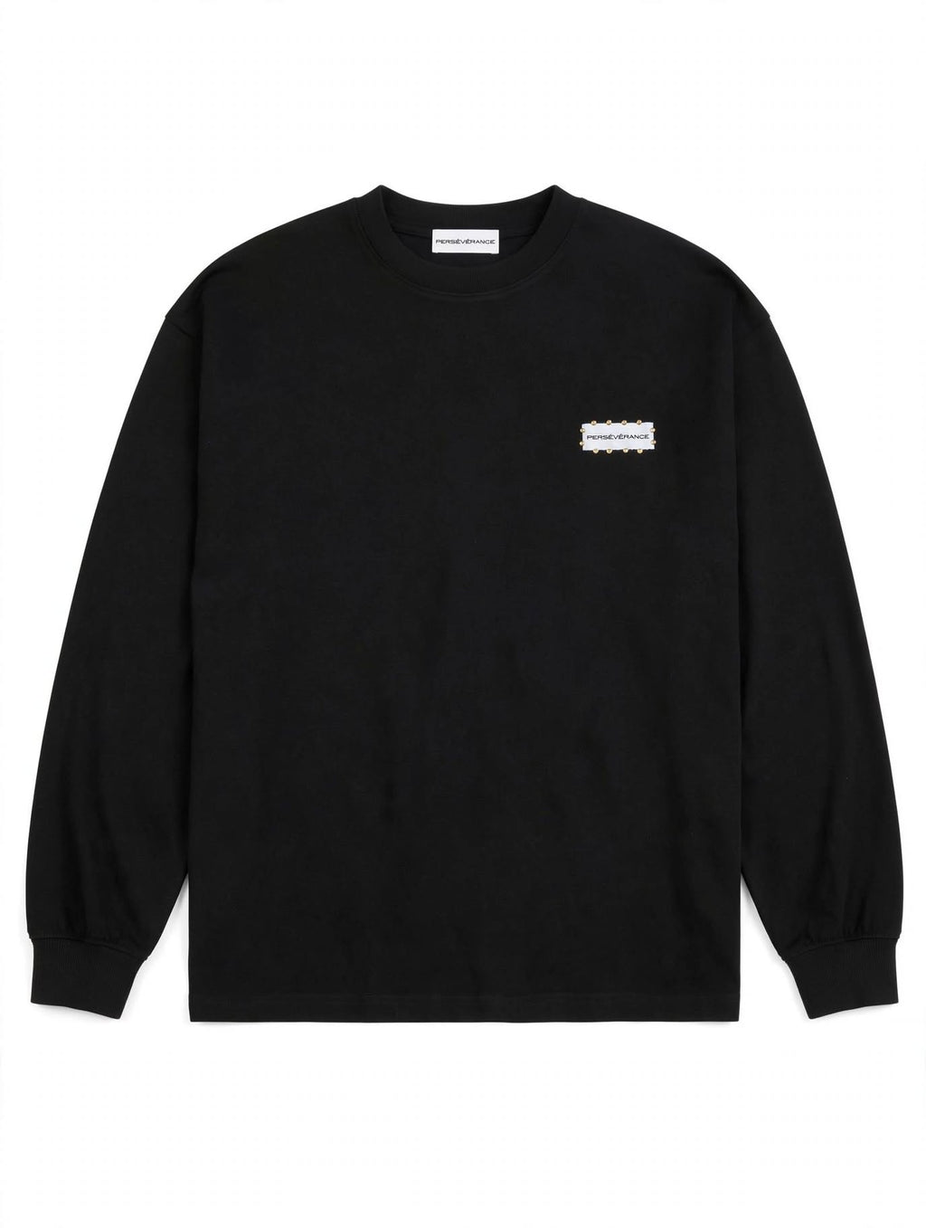 PERSÉVÉRANCE long sleeve black distressed essential