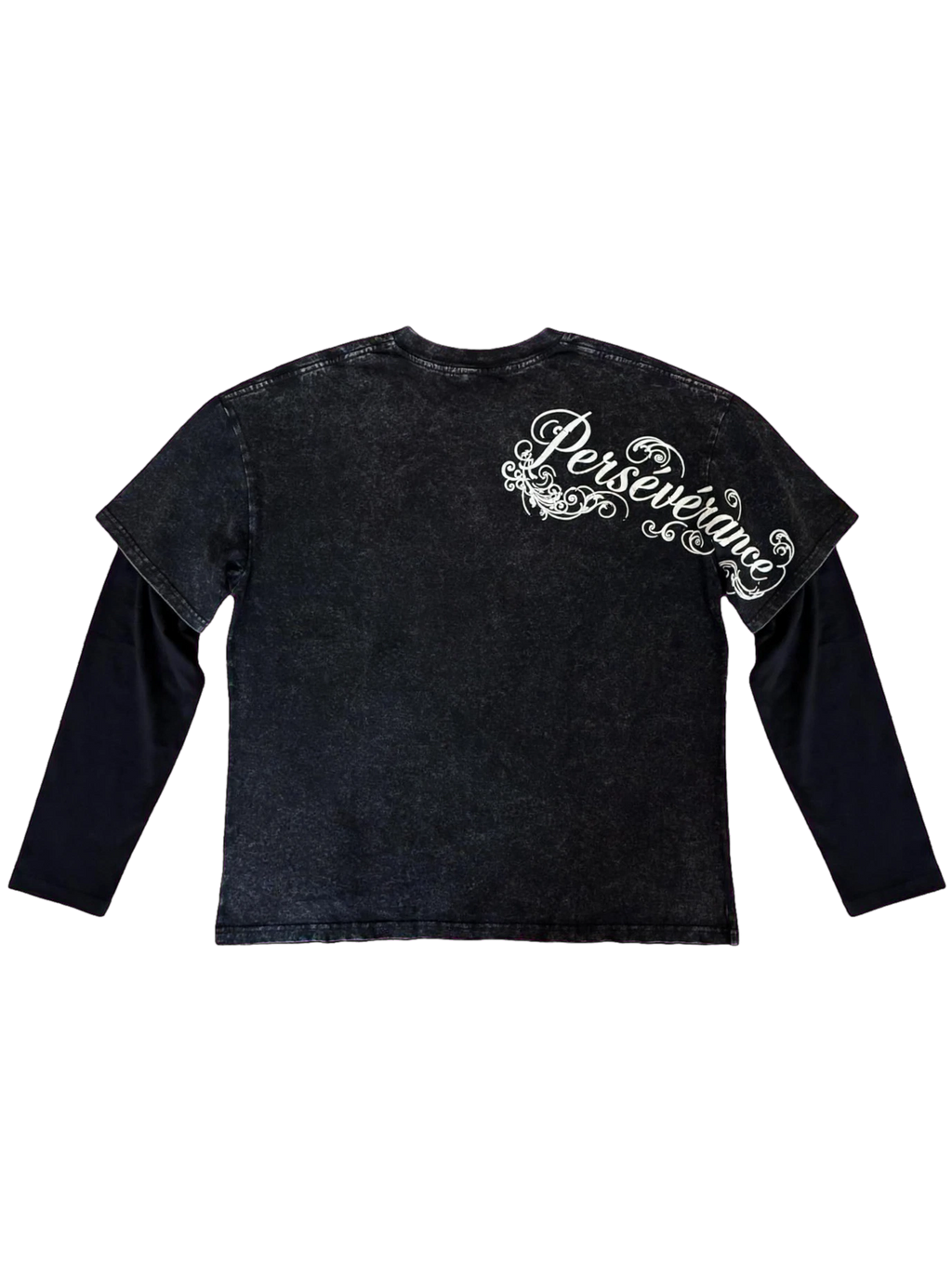PERSÉVÉRANCE Double Layer Longsleeve Washed Black