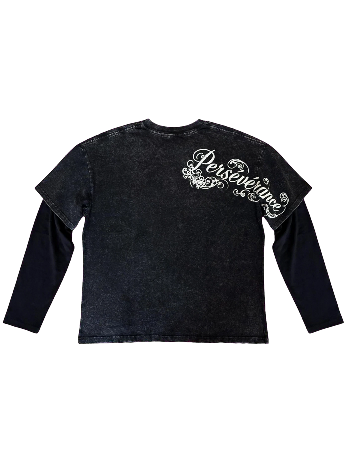 PERSÉVÉRANCE Double Layer Longsleeve Washed Black