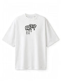 PERSÉVÉRANCE drip logo tee - white / distressed