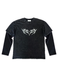 PERSÉVÉRANCE Double Layer Longsleeve Washed Black